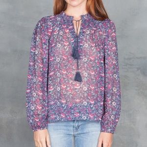 Ulla Johnson Amalie Silk Floral Blouse Size US 2